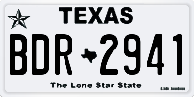 TX license plate BDR2941
