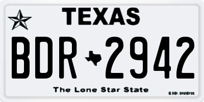TX license plate BDR2942