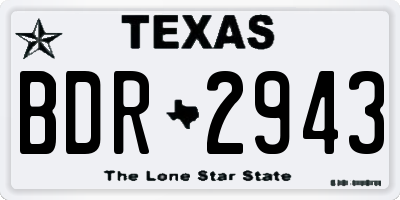TX license plate BDR2943