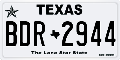 TX license plate BDR2944