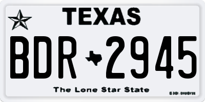 TX license plate BDR2945