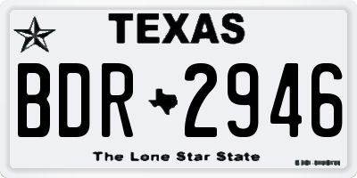 TX license plate BDR2946