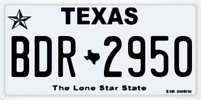 TX license plate BDR2950