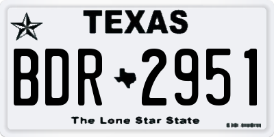 TX license plate BDR2951
