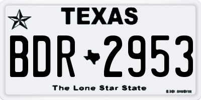 TX license plate BDR2953