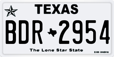 TX license plate BDR2954