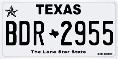 TX license plate BDR2955