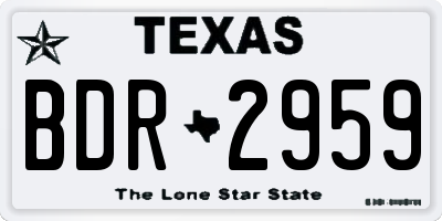 TX license plate BDR2959