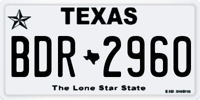 TX license plate BDR2960