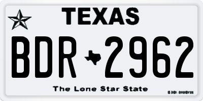 TX license plate BDR2962