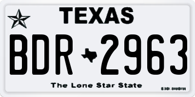 TX license plate BDR2963