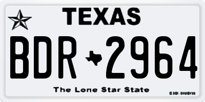 TX license plate BDR2964