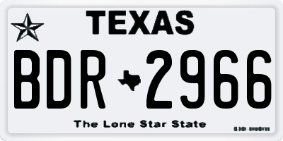 TX license plate BDR2966