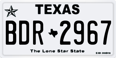 TX license plate BDR2967