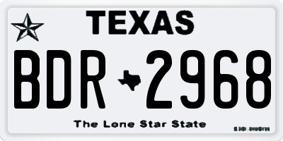 TX license plate BDR2968