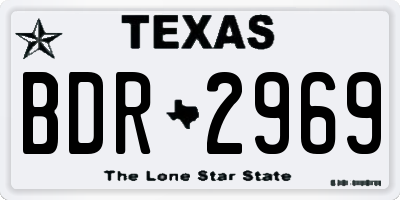 TX license plate BDR2969