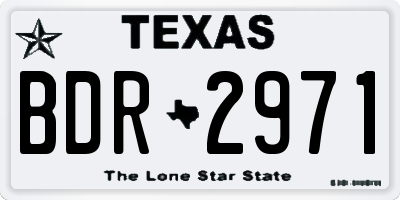 TX license plate BDR2971
