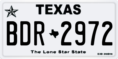 TX license plate BDR2972