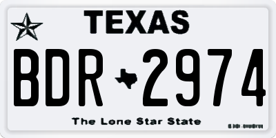 TX license plate BDR2974