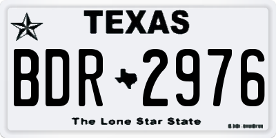 TX license plate BDR2976