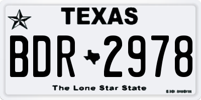 TX license plate BDR2978