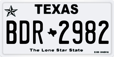TX license plate BDR2982