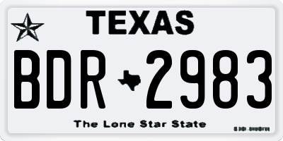 TX license plate BDR2983
