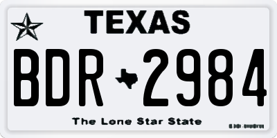 TX license plate BDR2984