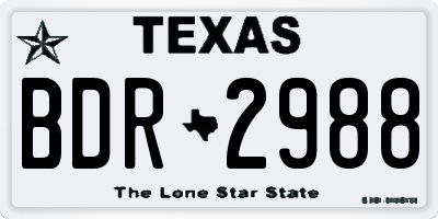 TX license plate BDR2988