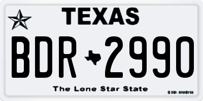 TX license plate BDR2990