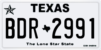 TX license plate BDR2991