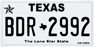 TX license plate BDR2992