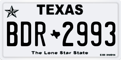TX license plate BDR2993