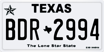 TX license plate BDR2994