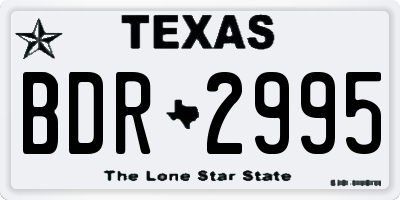 TX license plate BDR2995