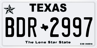 TX license plate BDR2997