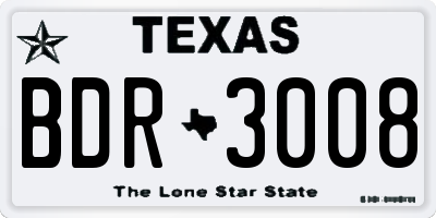 TX license plate BDR3008