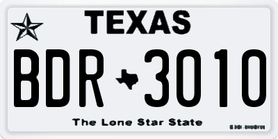 TX license plate BDR3010