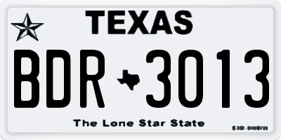 TX license plate BDR3013