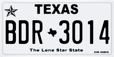 TX license plate BDR3014