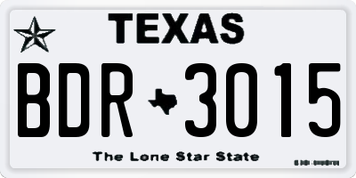 TX license plate BDR3015