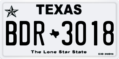 TX license plate BDR3018