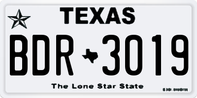 TX license plate BDR3019