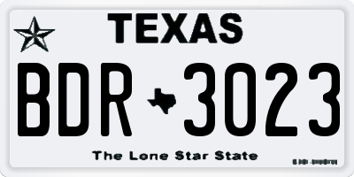 TX license plate BDR3023