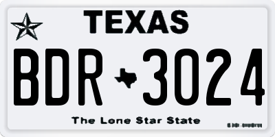 TX license plate BDR3024