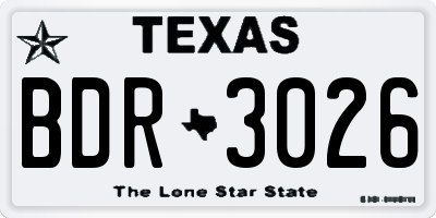 TX license plate BDR3026