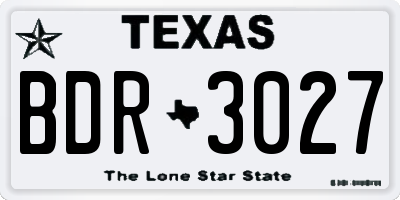 TX license plate BDR3027