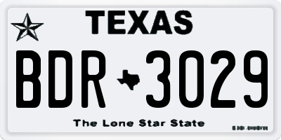 TX license plate BDR3029