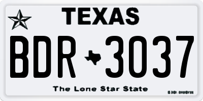 TX license plate BDR3037