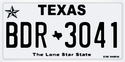 TX license plate BDR3041